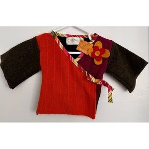 BNWT Handmade Recycled Wool Baby Kimono  Size 12-24mos.